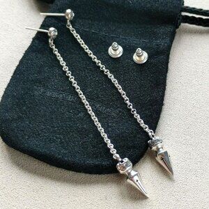 Chrome Hearts Spike Drop Earrings (Pair) 925 Sterling Silver